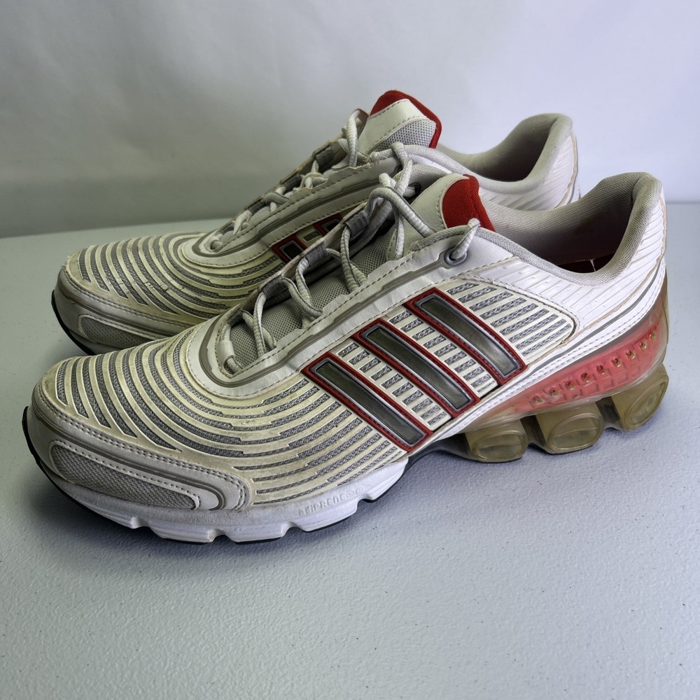 Adidas‎ Microbounce 2008 White Red Metallic Size 12 Vintage Y2K Running Shoes